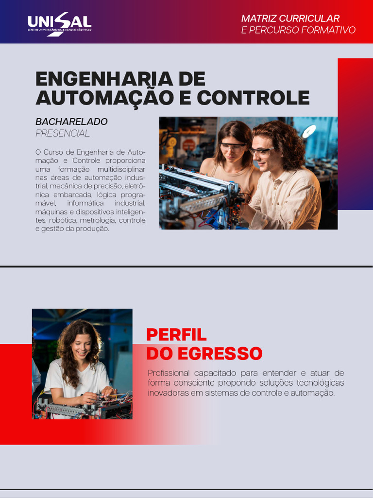 Engenharia de Automação na Unisal | PDF | Engenharia de Controle ...