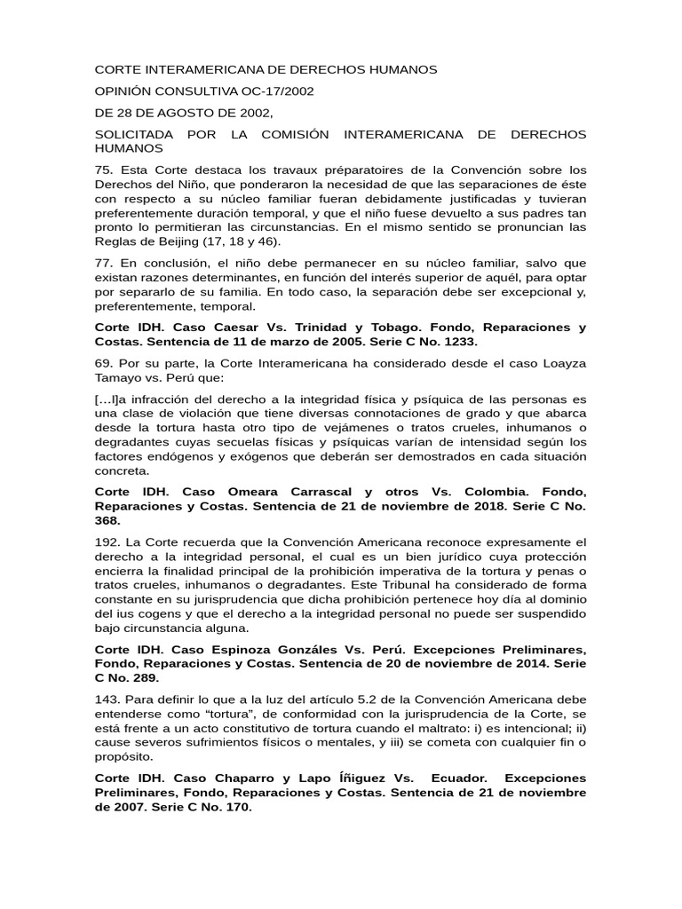 Corte Interamericana de Derechos Humanos | PDF | Convenio europeo de ...
