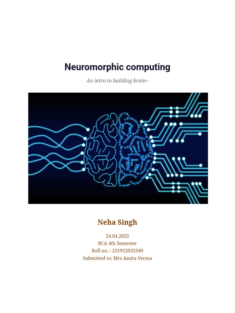 Neuromorphic Computing: Principles & Applications | PDF