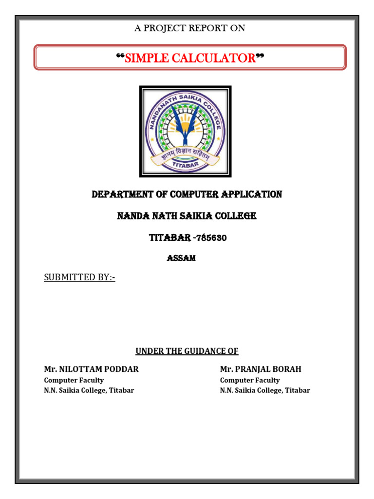Simple Calculator Project Report | PDF | Computer Engineering ...