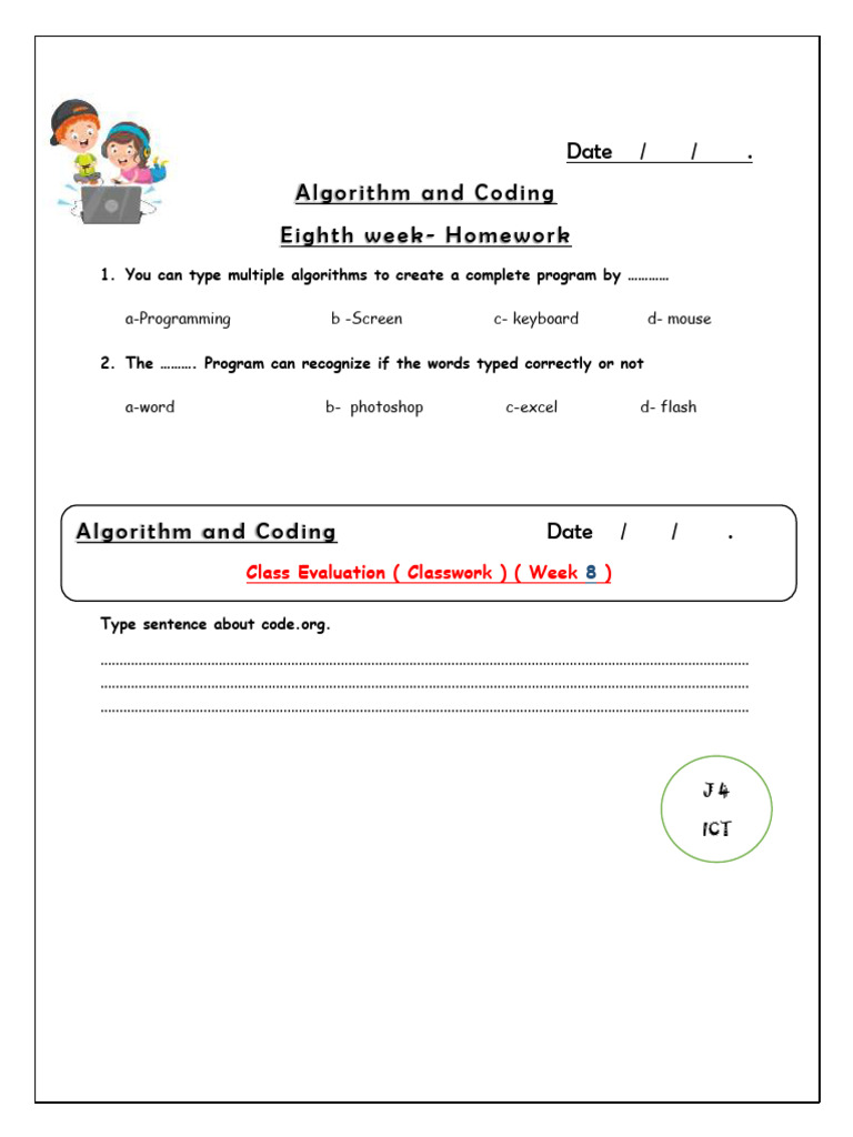 J 4 ICT Homework Week 8-9-10 | PDF | Computing