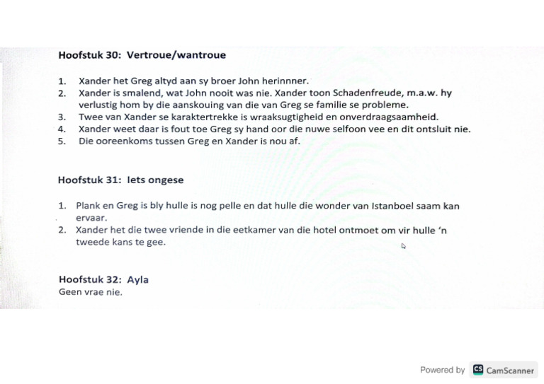 Donkerweb Hoofstuk 29 Memo | PDF