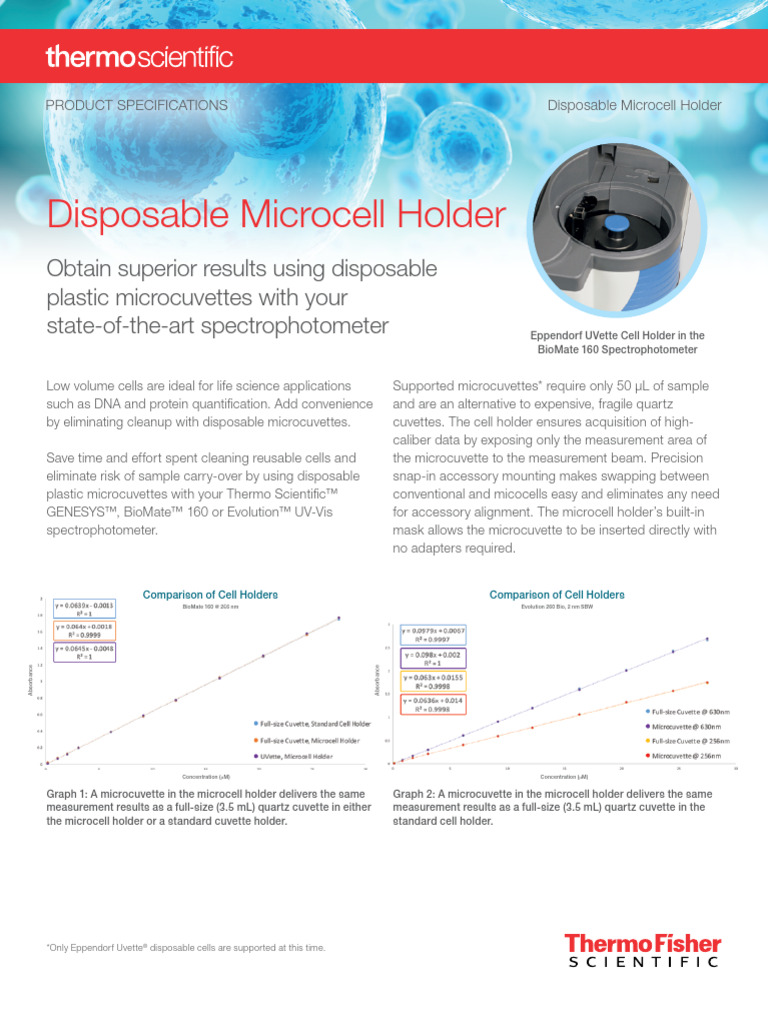 UVette Cell Holder | PDF | Spectrophotometry | Scientific Techniques