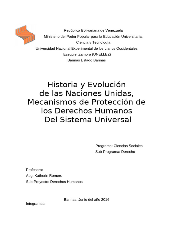 Trabajo de D. Humanos | PDF | Naciones Unidas | Relaciones internacionales