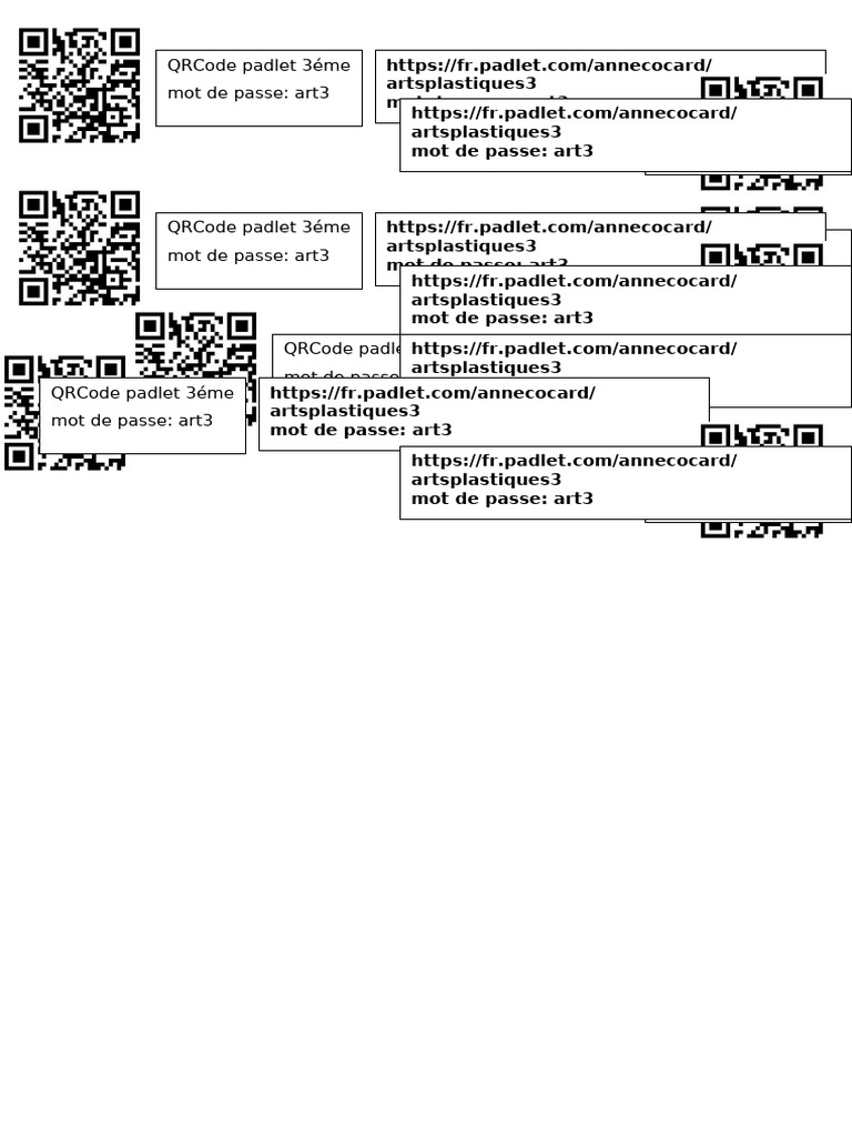 QR Code Padlet Arts Plastiques 3ème | PDF