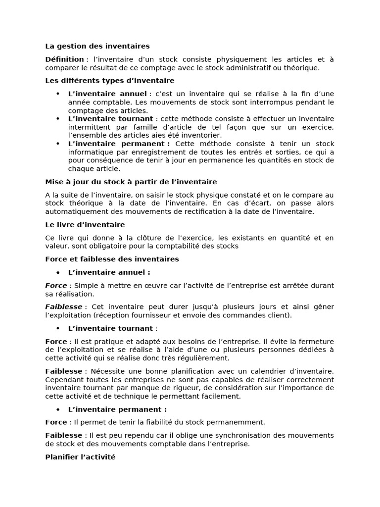 Définition de la gestion d'inventaire | PDF | Stock | Inventaire