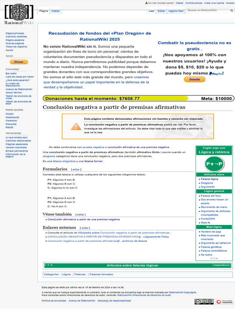 Conclusión Negativa A Partir de Premisas Afirmativas - RationalWiki ...