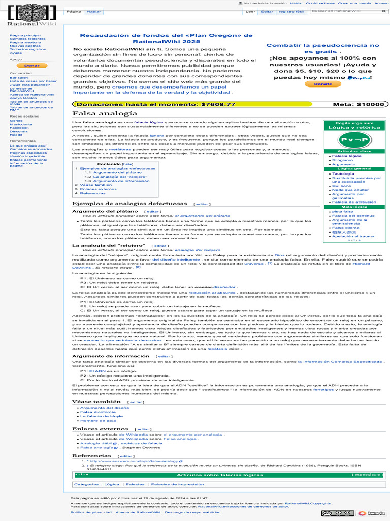 Falsa Analogía - RationalWiki | PDF | Analogía | Falacia