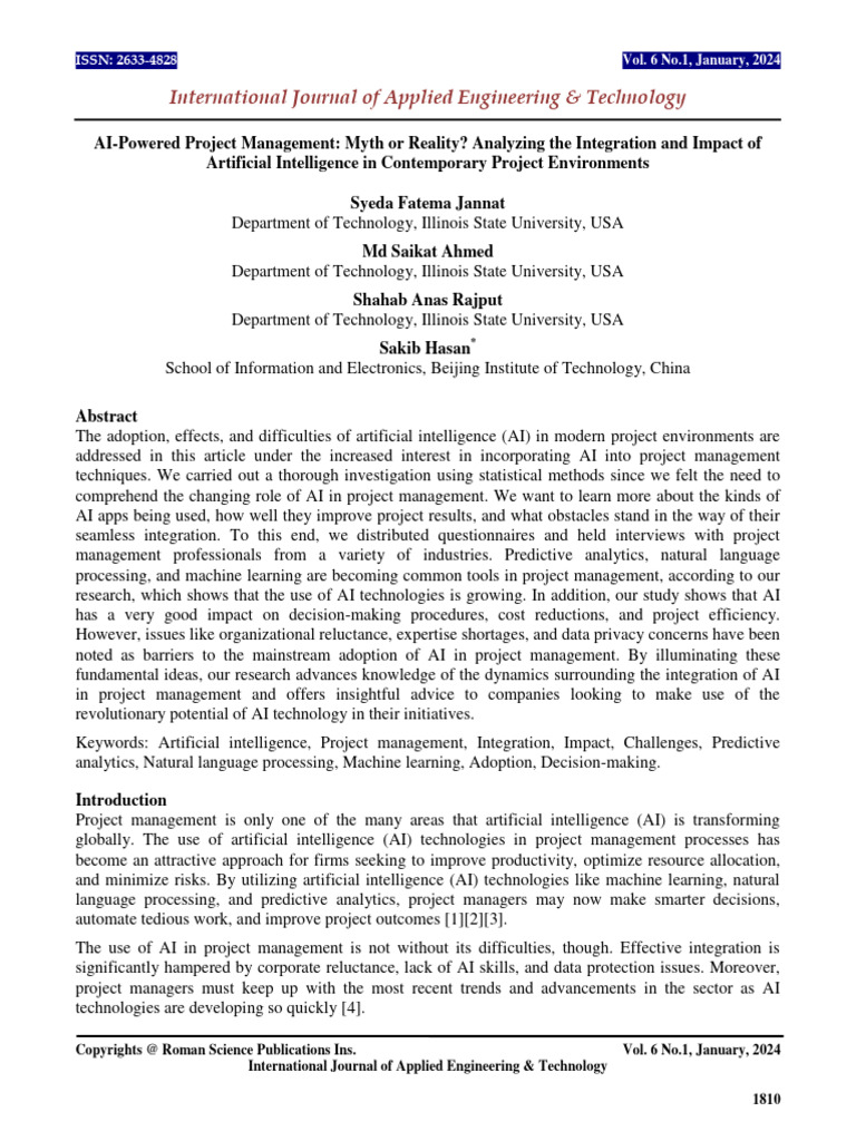 AI in Project Management: Trends & Challenges | PDF | Artificial ...