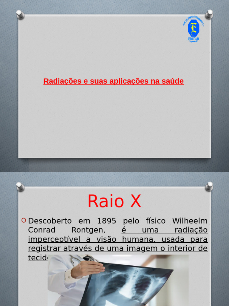 Radiações e Suas Aplicações Na Saúde | PDF | Câncer | Radioterapia