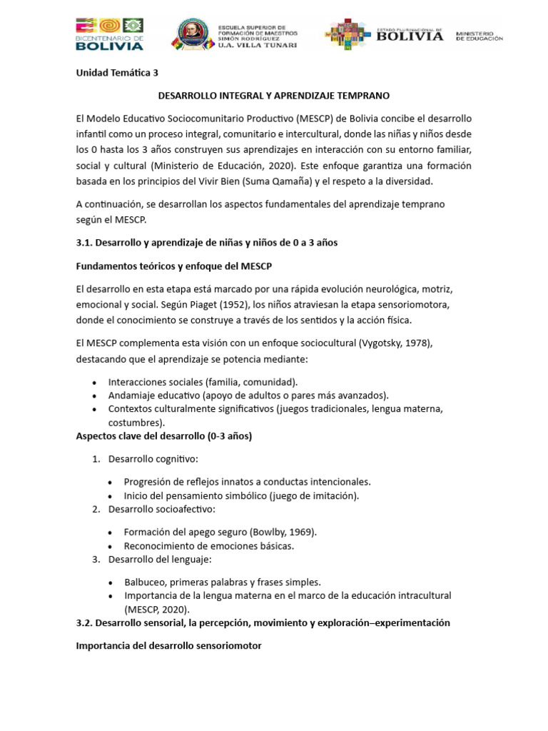 Desarrollo Integral en la Primera Infancia | PDF | Cognición | Ciencias ...