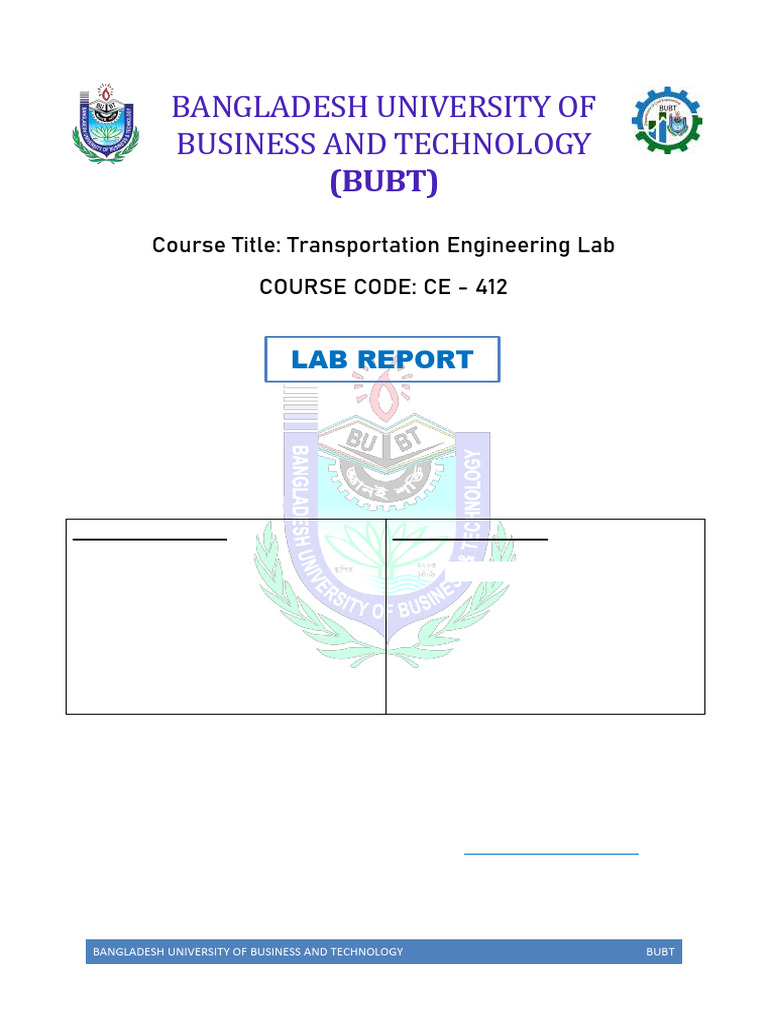 BUBT Lab Report by Imon Pandit | PDF | Physical Sciences | Building ...