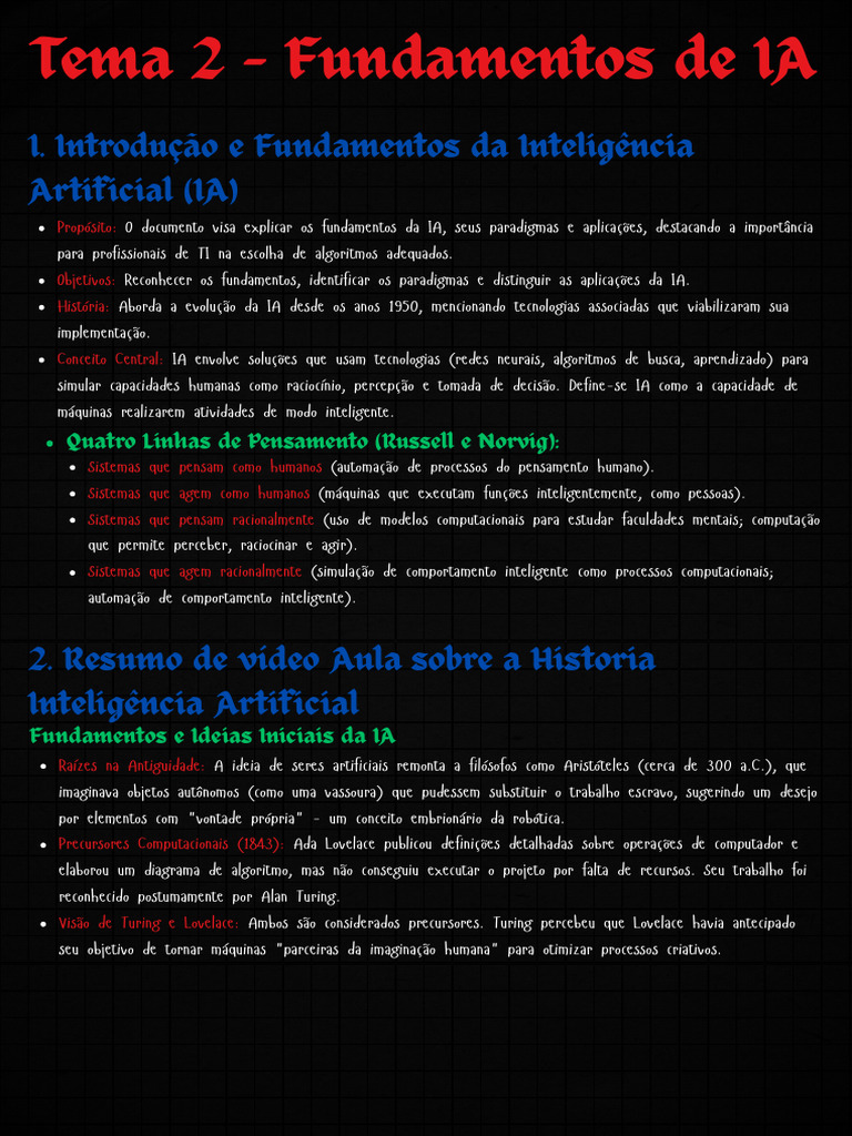 Fundamentos e História da Inteligência Artificial | PDF | Inteligência ...