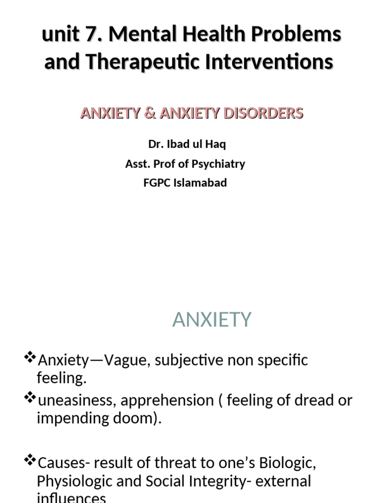Anxiety & Anxiety Disorders Session I .3 | PDF | Anxiety | Anxiety Disorder