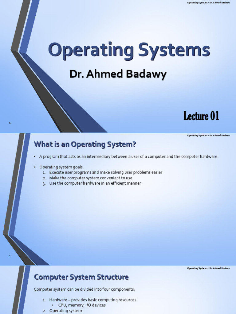 Introduction to Operating Systems Concepts | PDF | Operating System ...