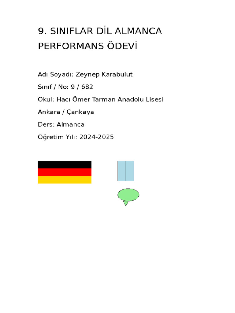 Almanca Performans Odevi Kapak Mit Grafiken Pdf