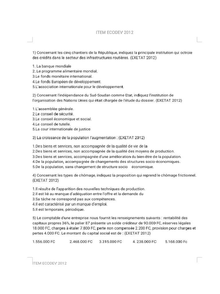 Item ECODEV | PDF