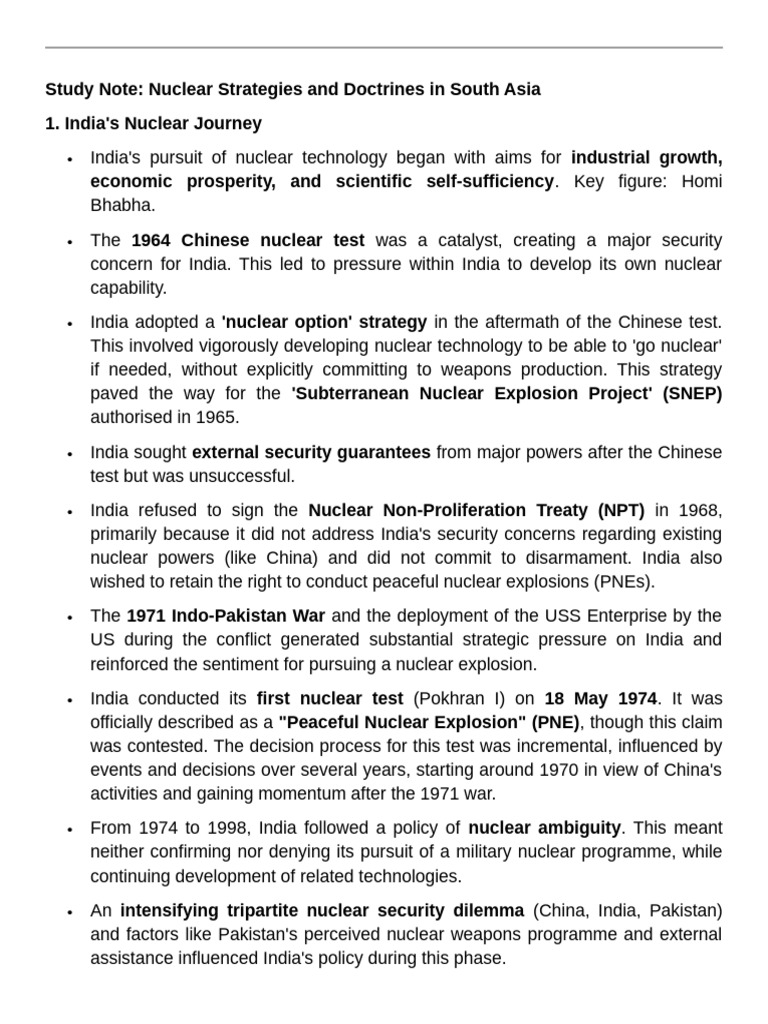 Nuclear Pro note | PDF | Crime & Violence | Deterrence Theory