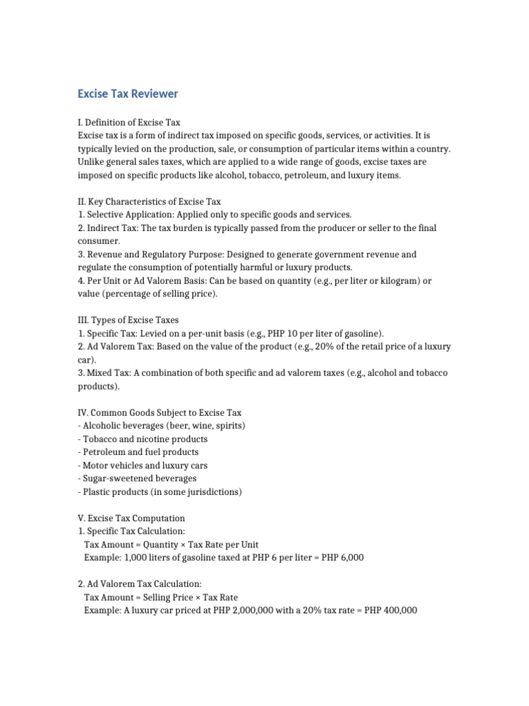 Understanding Excise Taxes: Types & Impact | PDF | Taxes | Excise