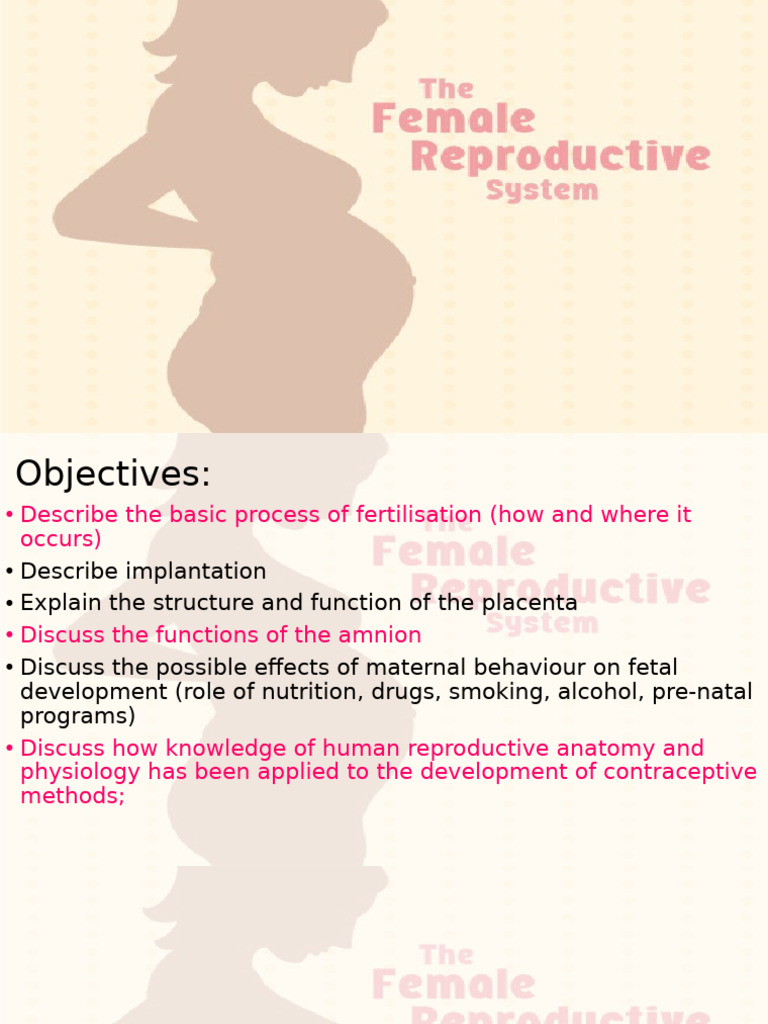 Female Reproductive System - Pregnancy | PDF | Placenta | Fertilisation
