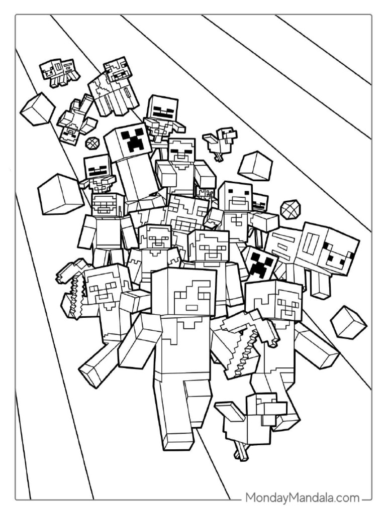 Minecraft Mob With Steve Creeper Alex Pig and More | PDF