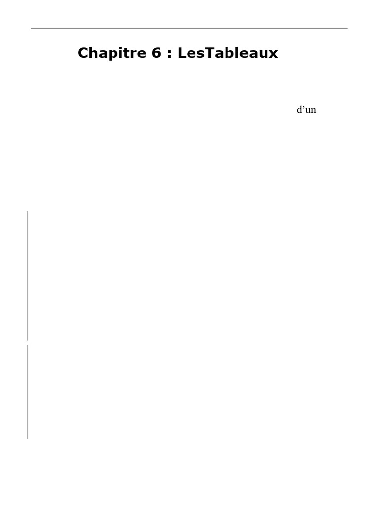 Introduction aux Tableaux en Algorithmique | PDF | Variable ...