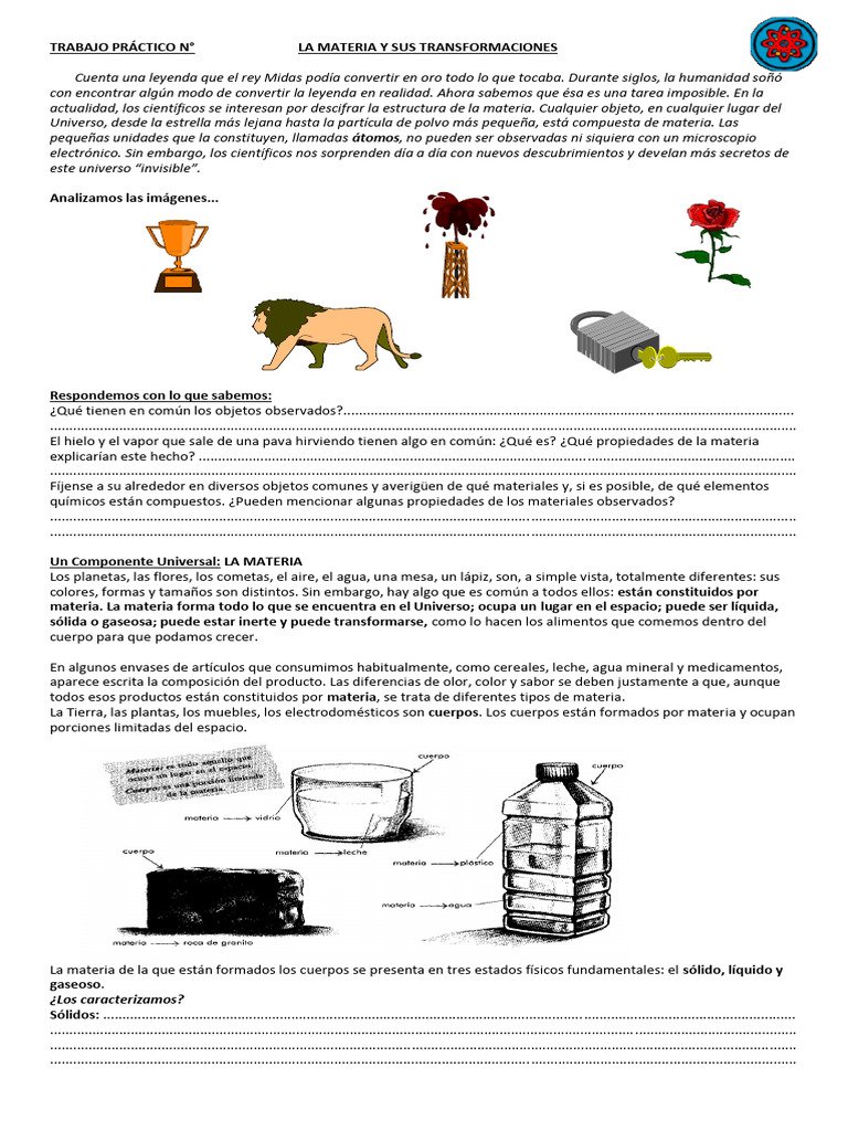 Transformaciones de la Materia y sus Propiedades | PDF | Sustancias ...