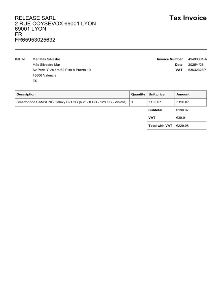 Invoice 49493301-A | PDF
