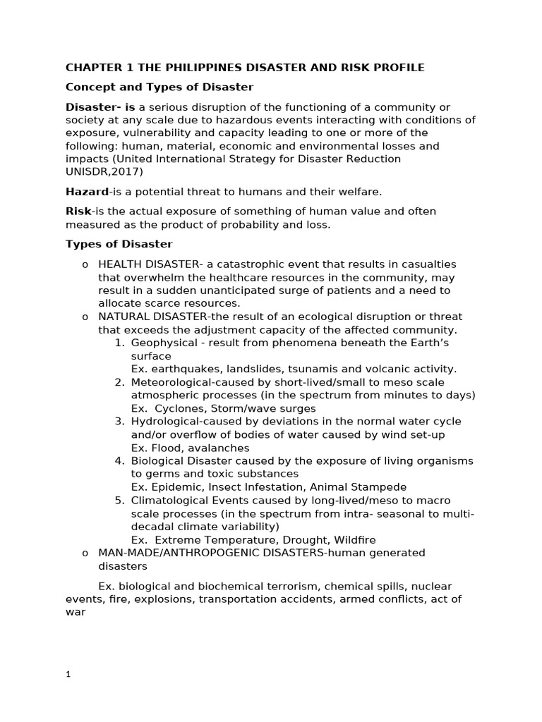 Philippines Disaster Risk Overview | PDF | Natural Disasters ...