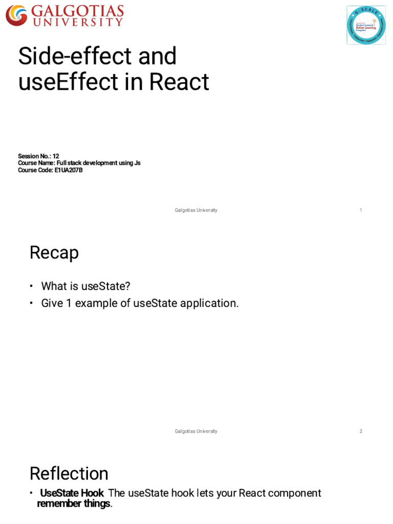 Understanding useEffect and Side Effects in React | PDF | Software ...