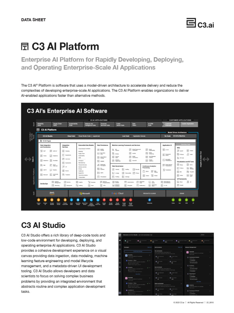 C3 AI Data Sheet-AI Platform | PDF | Artificial Intelligence ...