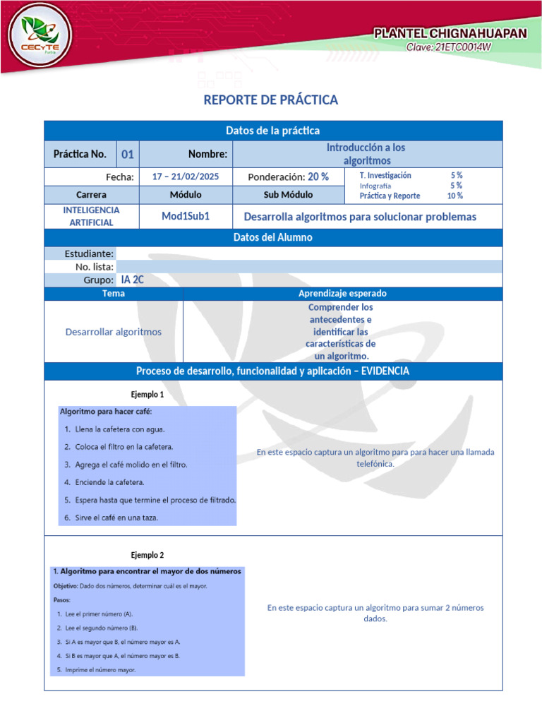 RepPráctica 01 - M1S1 - IA 2C | PDF | Algoritmos | Inteligencia artificial