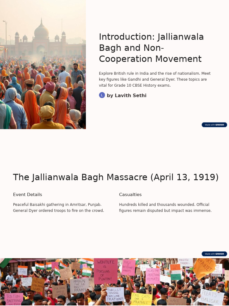 Introduction Jallianwala Bagh and Non Cooperation Movement | PDF ...