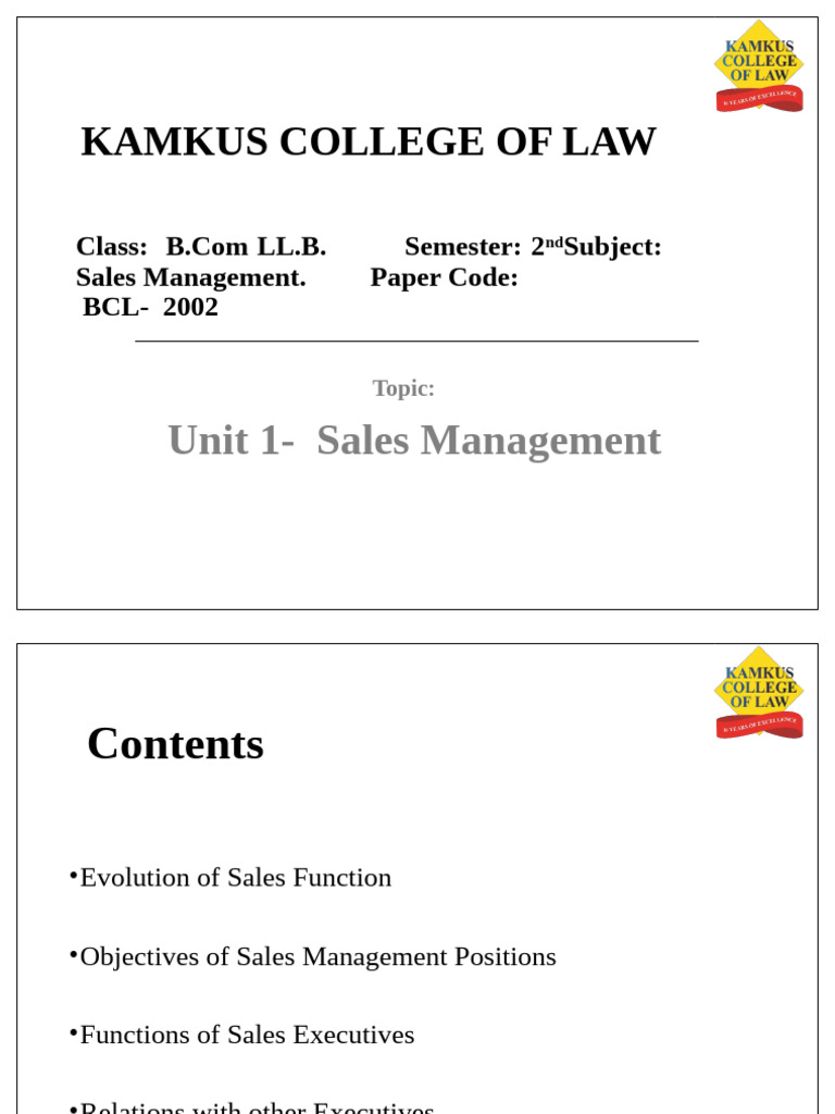 Sales Management Overview and Functions | PDF | Sales | Marketing