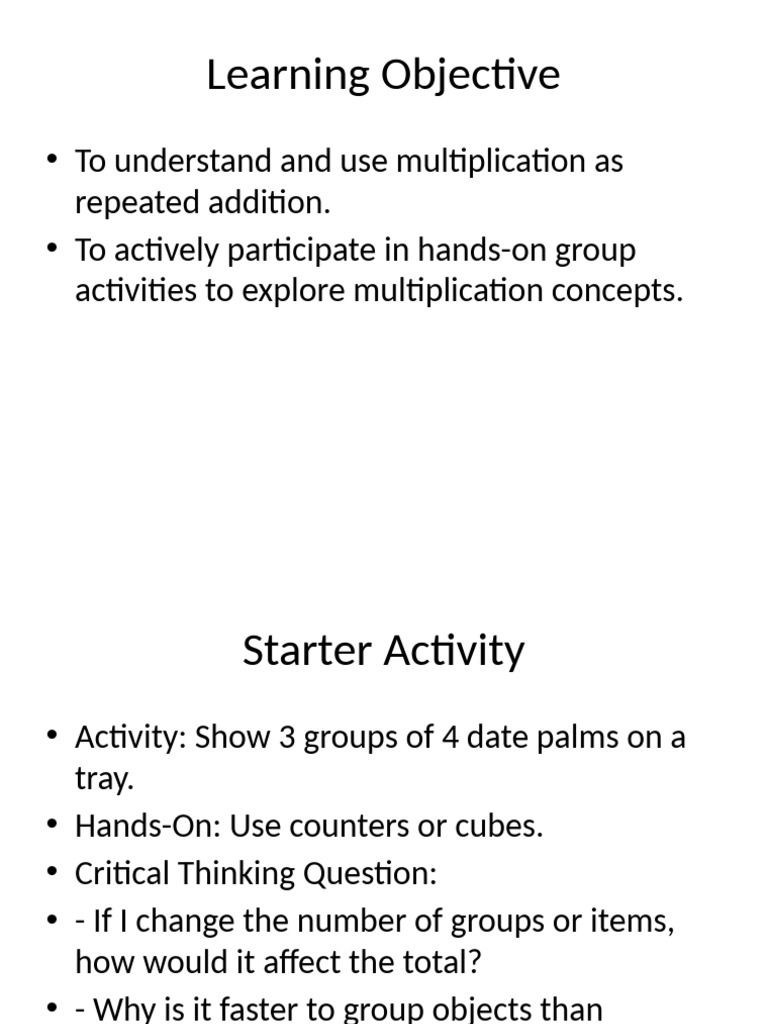 Revised Year 2 Maths Multiplication Lesson | PDF