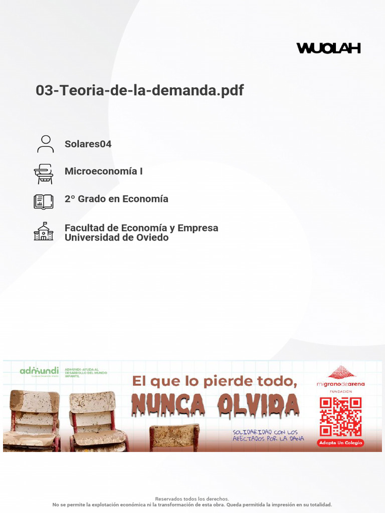 Teoría de la Demanda en Microeconomía | PDF | Curva de demanda ...