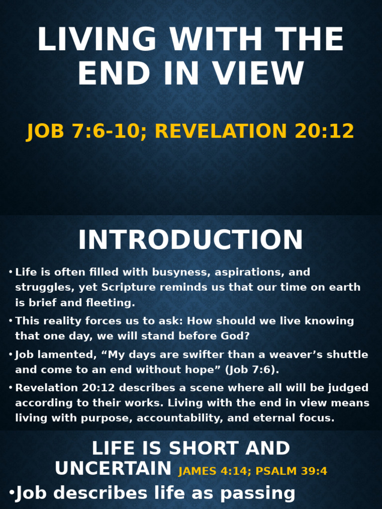Living with Eternal Perspective | PDF