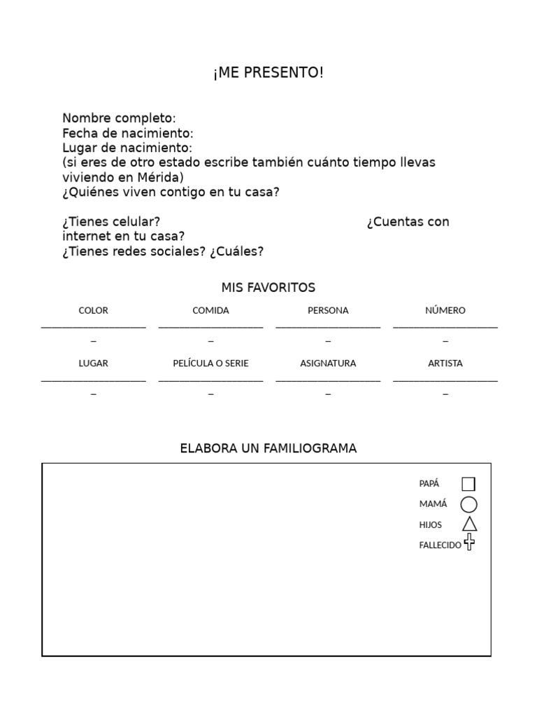 Actividad Me Presento | PDF