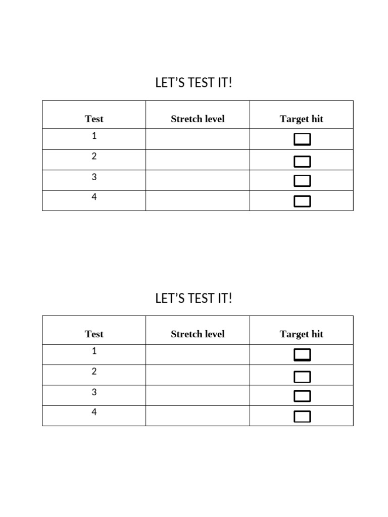 Let'S Test It!: Test Stretch Level Target Hit | PDF