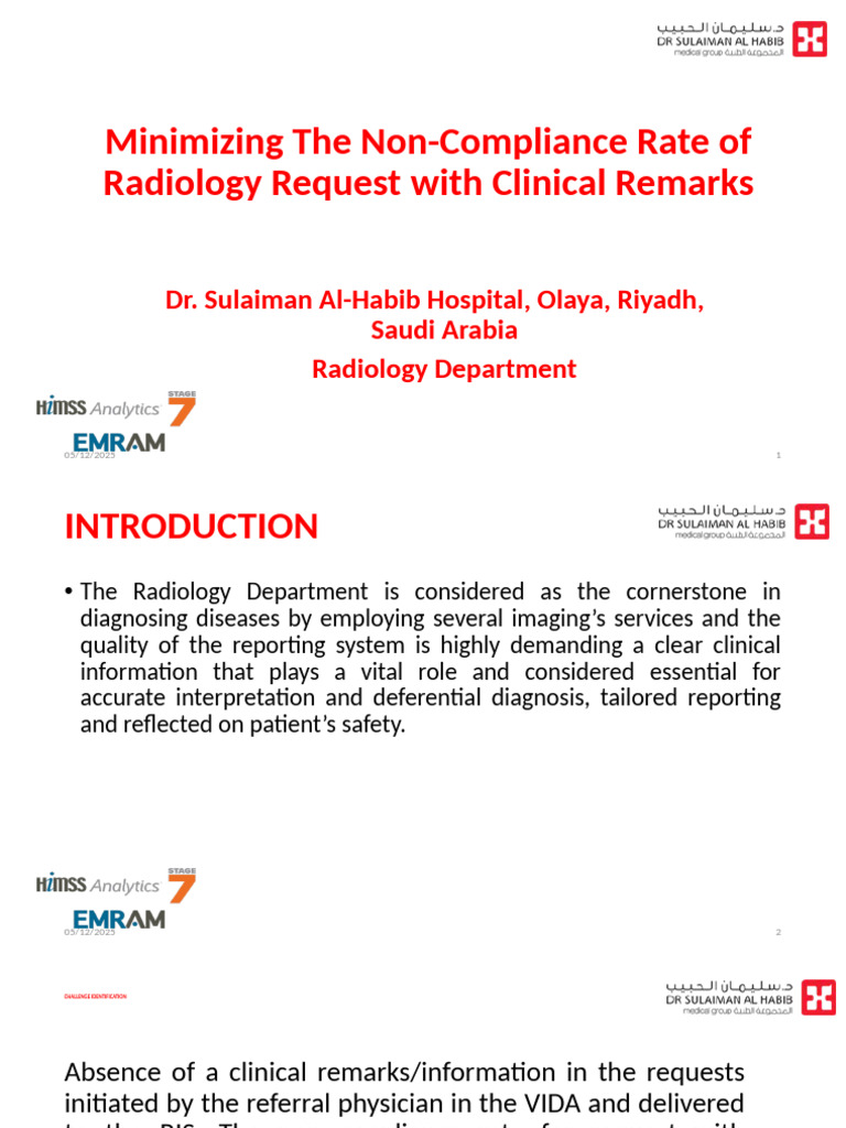 Reducing Radiology Request Non-Compliance | PDF | Radiology | Medical ...