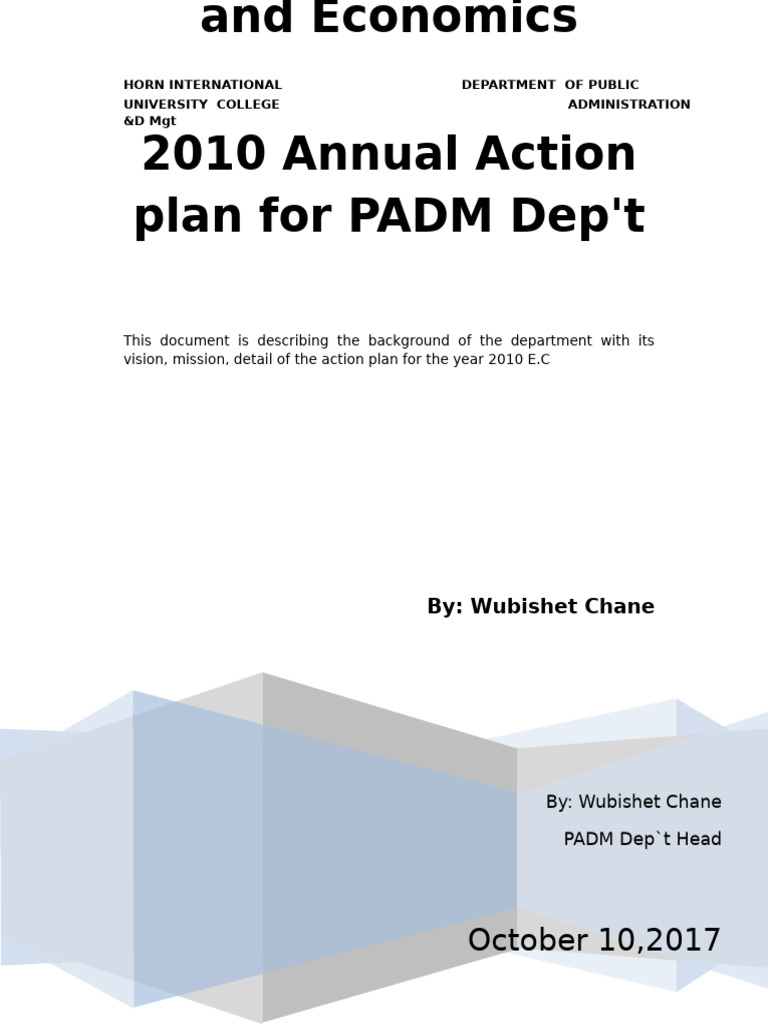 2010 Action Plan for PADM Department | PDF