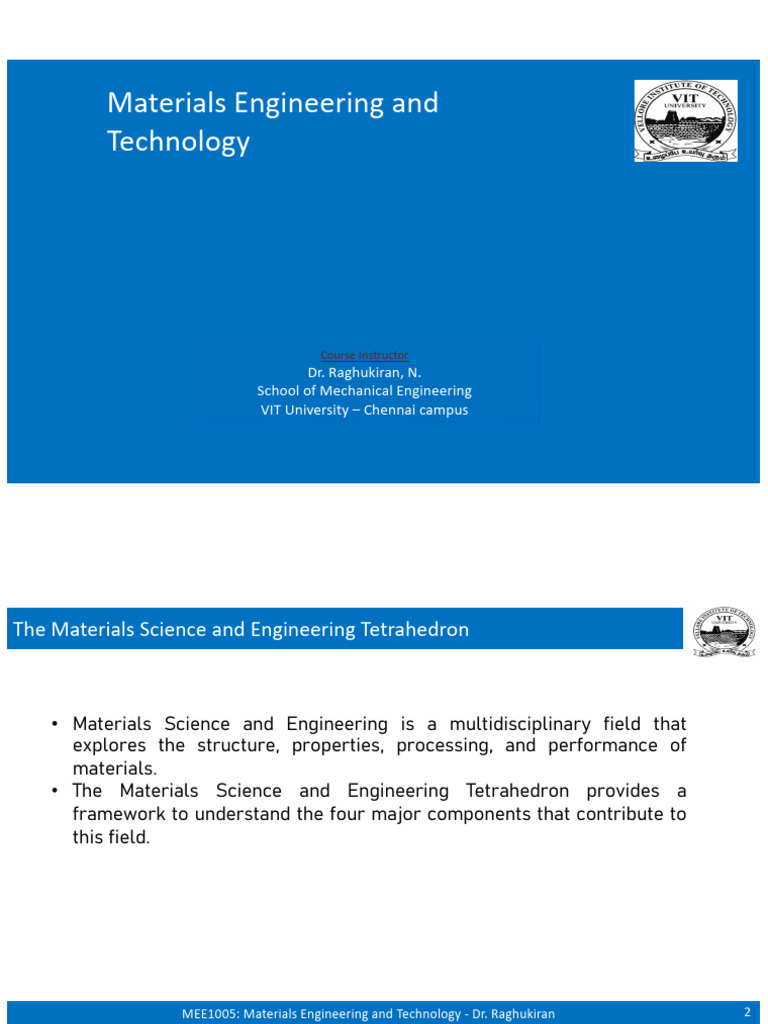 Materials Engineering Overview and Concepts | PDF | Dislocation ...