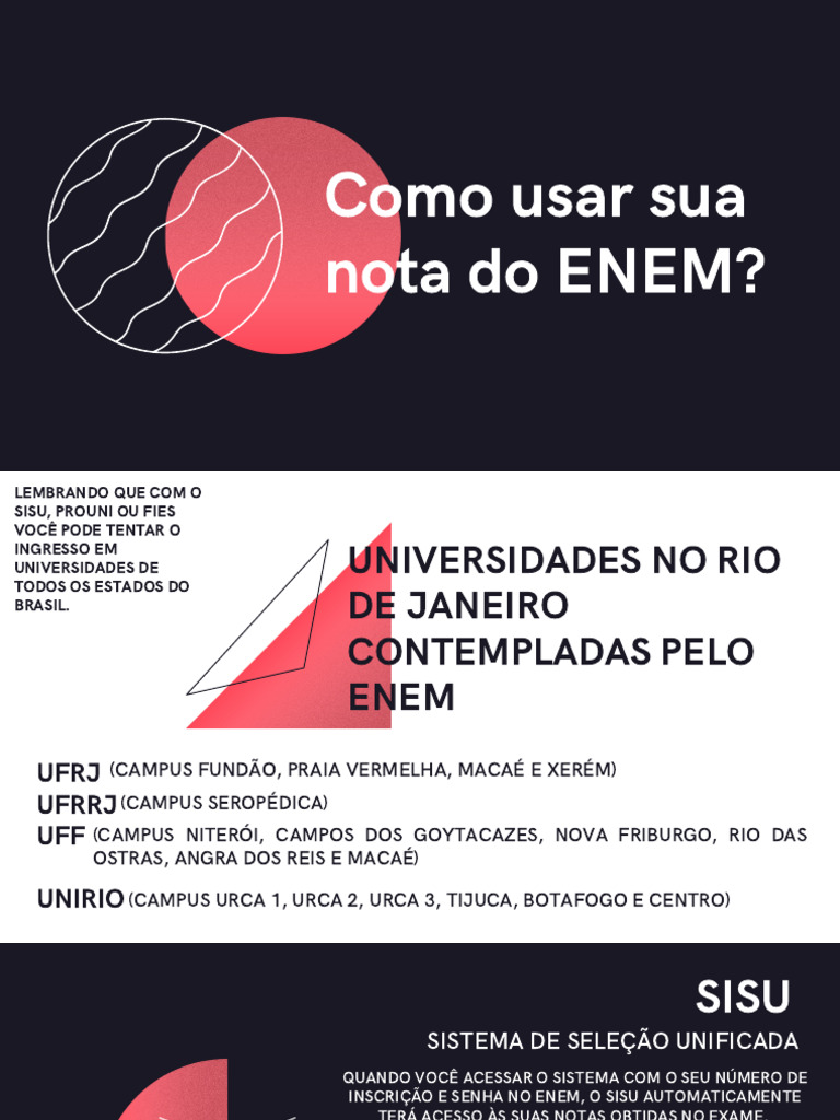Usando a Nota do ENEM em Universidades | PDF