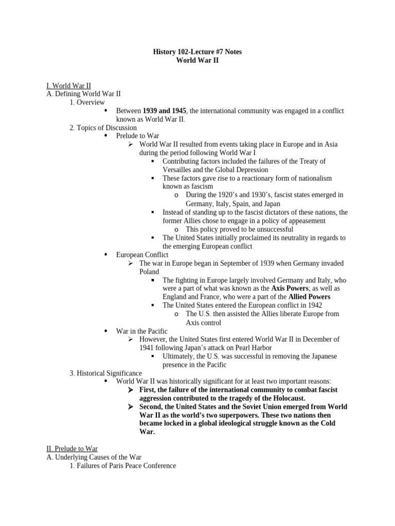 WWII Overview and Causes Explained | PDF | Nazi Germany | World War II
