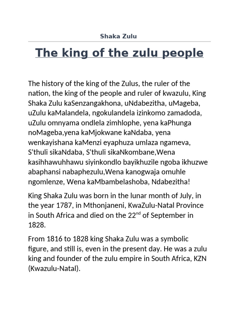Shaka Zulu: Rise and Battles | PDF | Zulu Kingdom | Battle Of Isandlwana