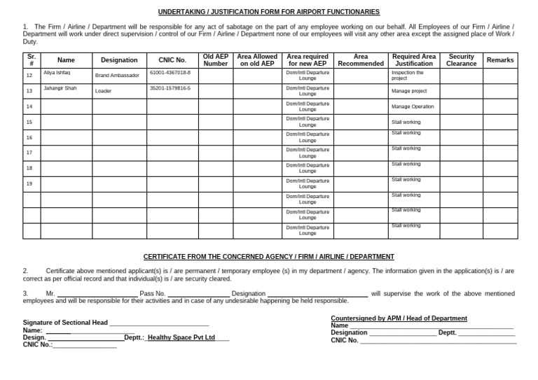 2nd Jstification of Staff | PDF | Aviation