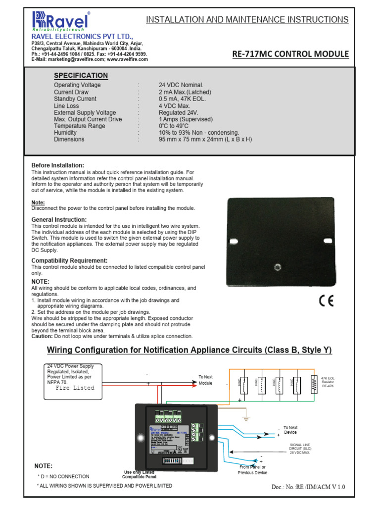 RE-717MC Control Module Installation Guide | PDF | Power Supply ...