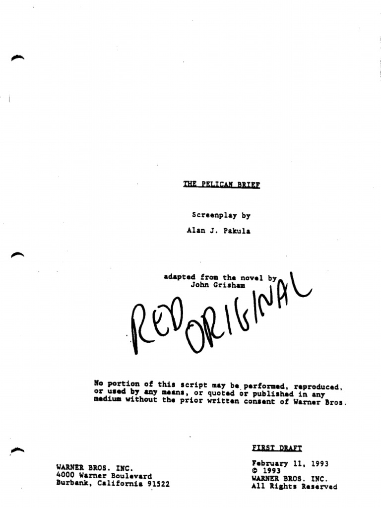 The Pelican Brief - Script | PDF