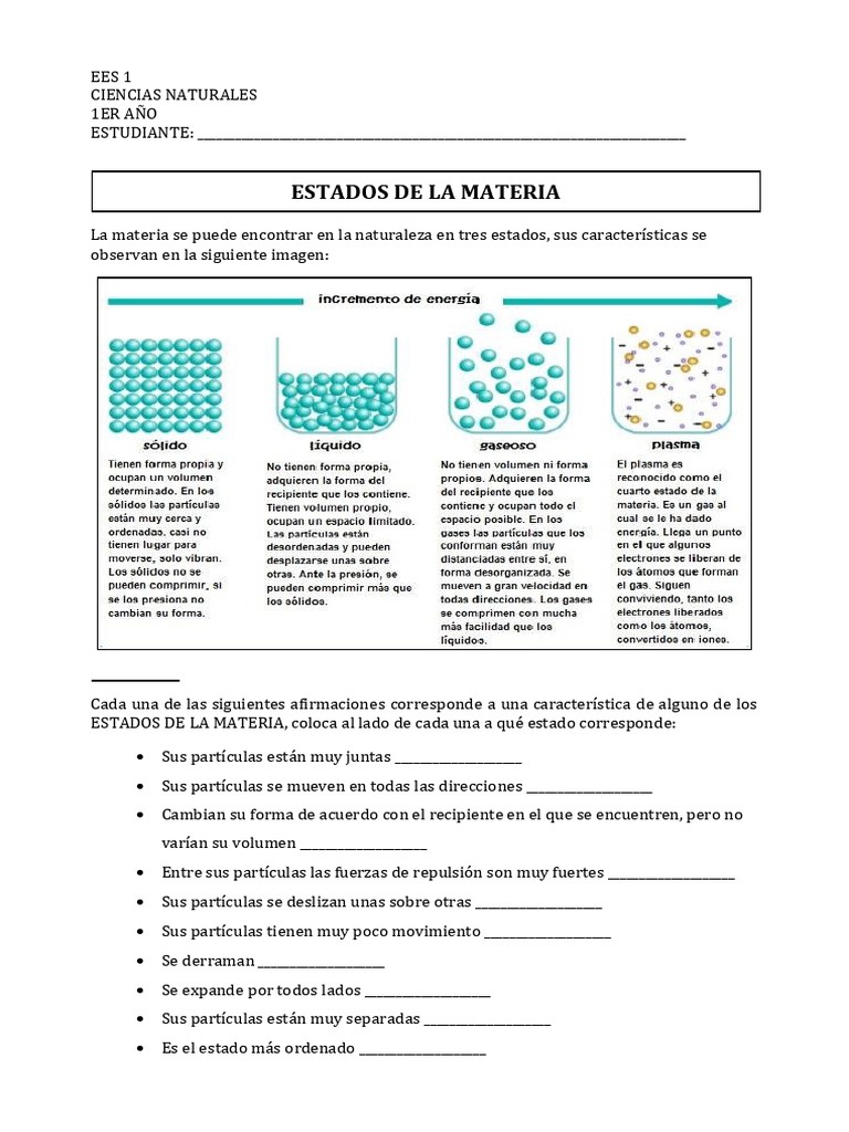 Estados de la Materia y Cambios | PDF