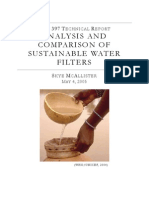 Analysis and Comparison of Sustainable Water Filters